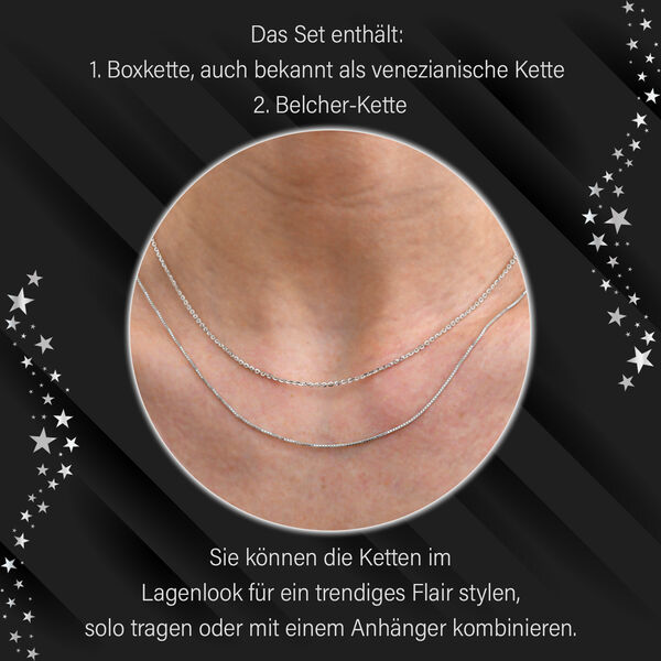 Italienische venezianische und Belcher Stacking-Halskette image number 7