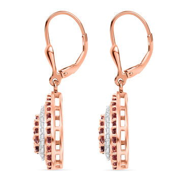 D'Joy AAA Padparadscha Saphir und Zirkon Ohrringe - 1,79 ct.