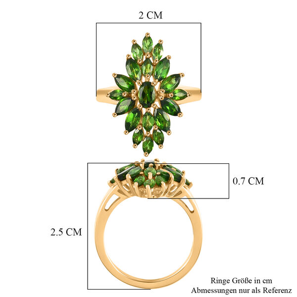 Nat&uuml;rlicher Chromdiopsid-Ring, 925 Silber vergoldet  ca. 2,40 ct image number 7
