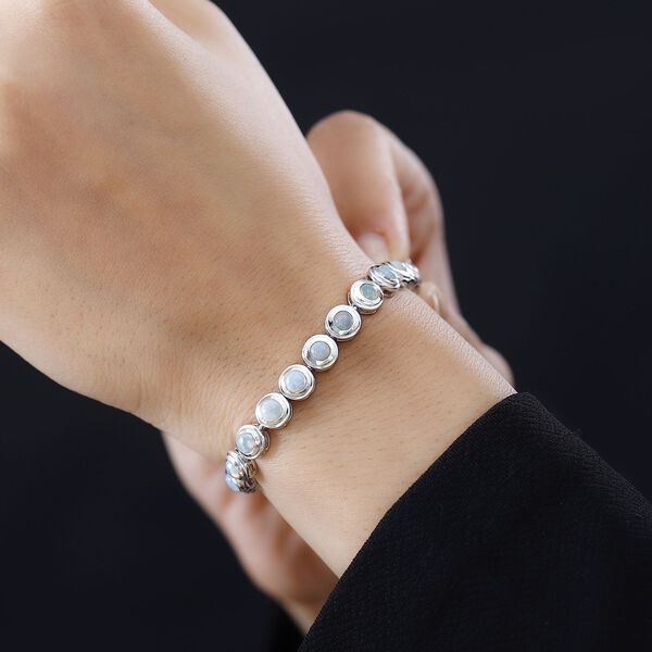 AA Natürlicher, äthiopischer Welo Opal Armband ca. 18 cm 925 Silber rhodiniert ca. 4,22 ct. image number 3