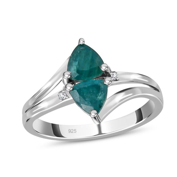 Grandidierit und Zirkon Ring 925 Silber platiniert  ca. 0,98 ct image number 4