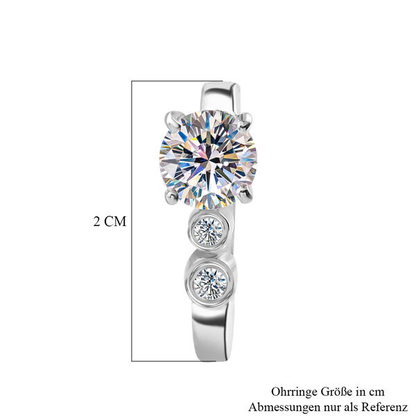 Moissanit Creolen mit Schild-Schliff - 1,72 ct. image number 5