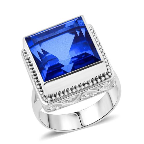 Royal Bali Kollektion - Blauer ceylonfarbener Saphir Triplett Quarz Ring - 18,34 ct. image number 0