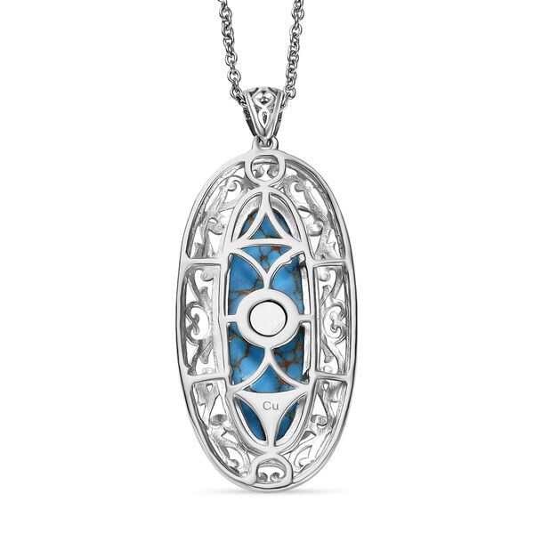 Blauer Türkis Anhänger mit 50cm Kette -  17 ct. image number 5