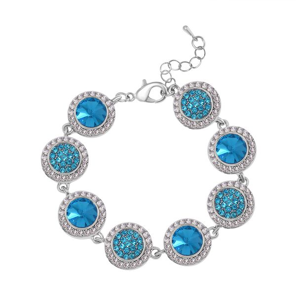 2er Set - Blauer Kristall Armband und Ohrringe image number 3