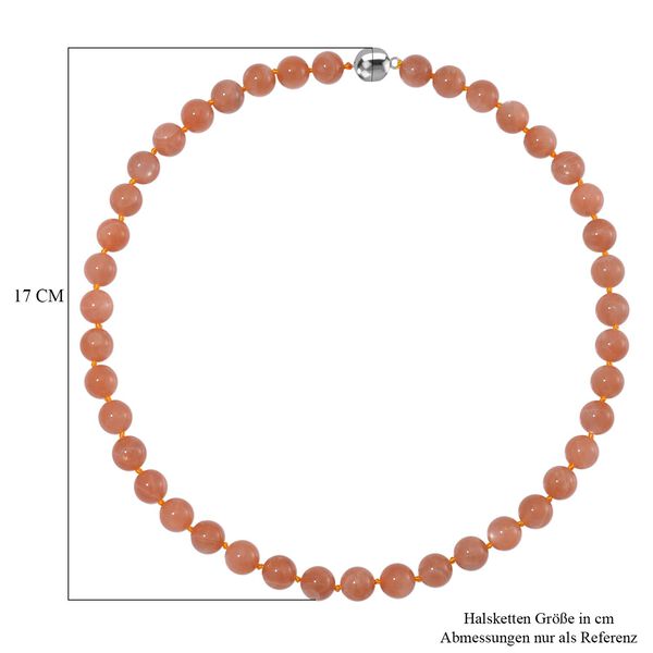 Pfirsich Mondstein Halskette ca. 50 cm 925 Silber rhodiniert ca. 335.00 ct image number 4