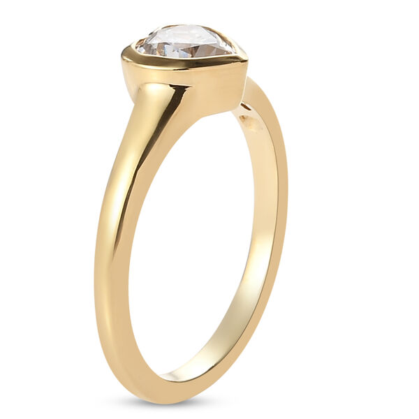 LUSTRO STELLA Hergestellt mit Feinster ZIRKONIA Herz Ring 925 Silber vergoldet image number 5