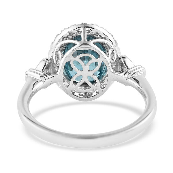 RHAPSODY AAAA Kambodschanischer, blauer Zirkon und Diamant-Ring, VS E-F, 950 Platin  ca. 5,70 ct image number 3