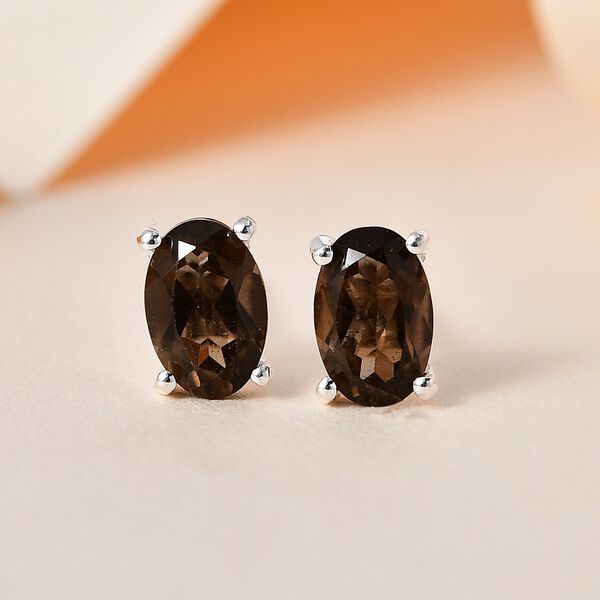 Rauchquarz Ohrringe, 925 Silber ca. 0.93 ct image number 2