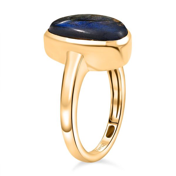 D'Joy AAA Labradorit Ring 925 Silber 750 Gelb Vergoldet (Gr&ouml;&szlig;e 21.00) ca. 6,66 ct image number 4