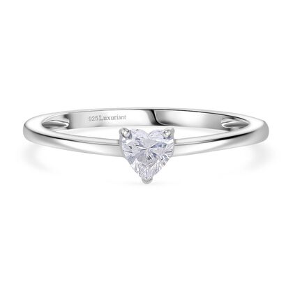 LUXURIANT DIAMOND - Lab Grown Diamant VS-EF Herz-Schliff Ring 925 Silber rhodiniert (Gr&ouml;&szlig;e 18.00) ca. 0.50 ct