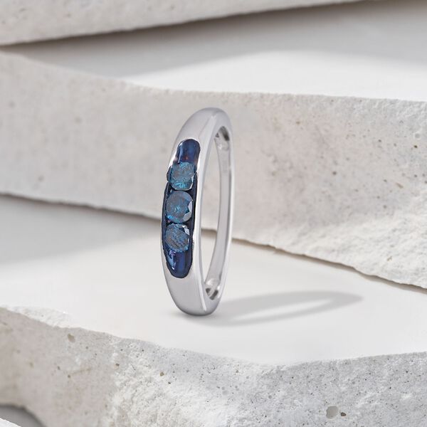 Blauer Diamant-Trilogie-Ring - 0,50 ct. image number 1