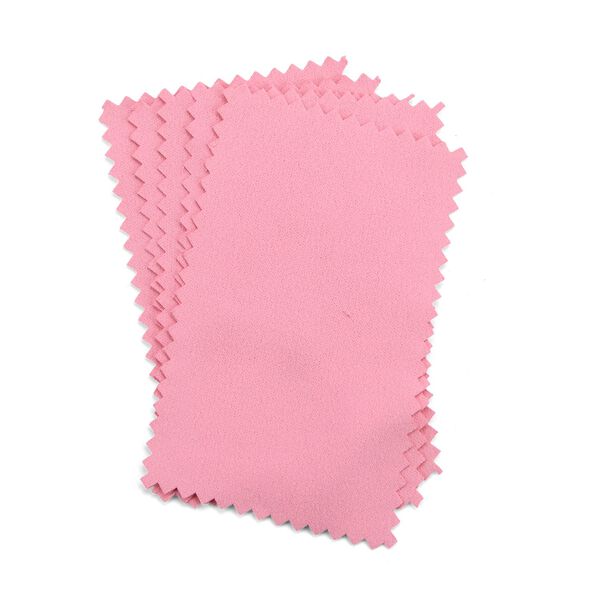 3-lagige Schmuckbox aus PU mit Diamantmuster und 5 Silberputzt&uuml;chern, Rosa image number 7