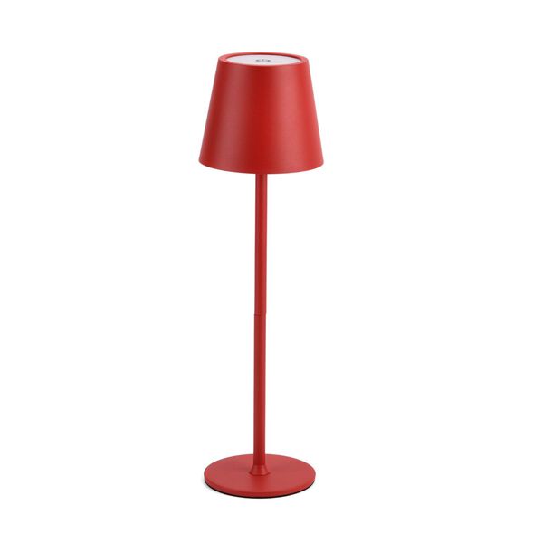 Wiederaufladbare, dimmbare Metall-Tischlampe, 11x38cm, Rot image number 4