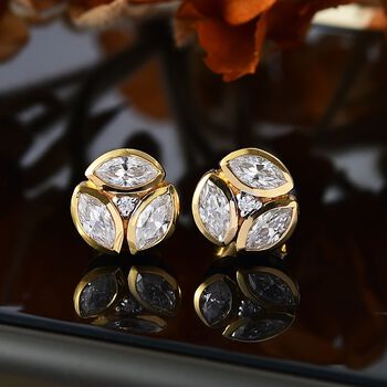 Moissanit Ohrringe, ca. 0,79 ct.