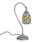 Handgefertigte orientalische Mosaik Glas Tischlampe - Lampenschirm Form, Größe 15x15x50 cm, Türkis image number 0
