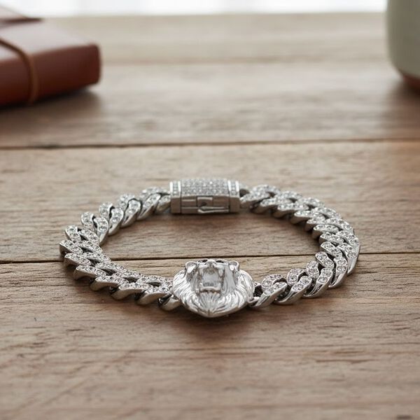 Wei&szlig;er Kristall Armband ca. 19 cm image number 2