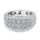 Moissanit Ring, 925 Silber platiniert, (Größe 18.00) ca. 2.17 ct