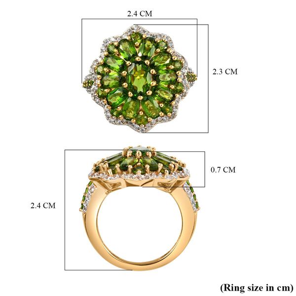 Nat&uuml;rlicher Chromdiopsid-Ring, 925 Silber Gelbgold Vermeil  ca. 4,63 ct image number 7