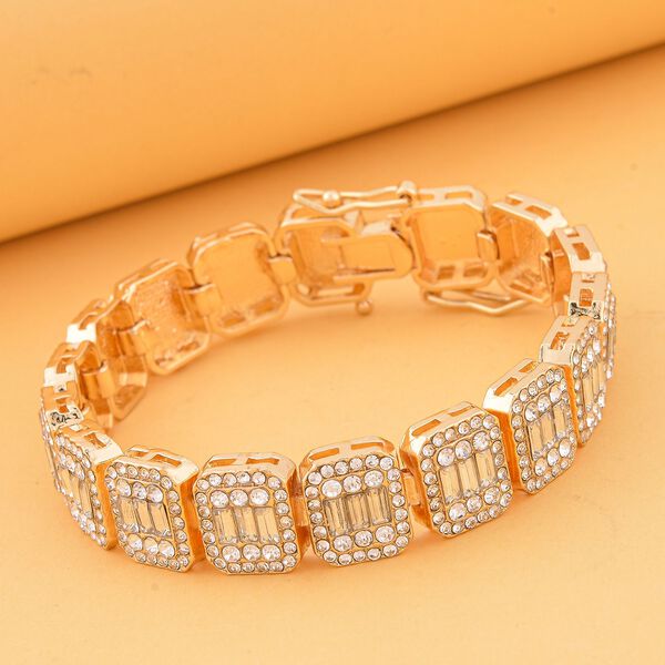 Wei&szlig;es Kristall-Armband ca. 18.5 cm image number 1