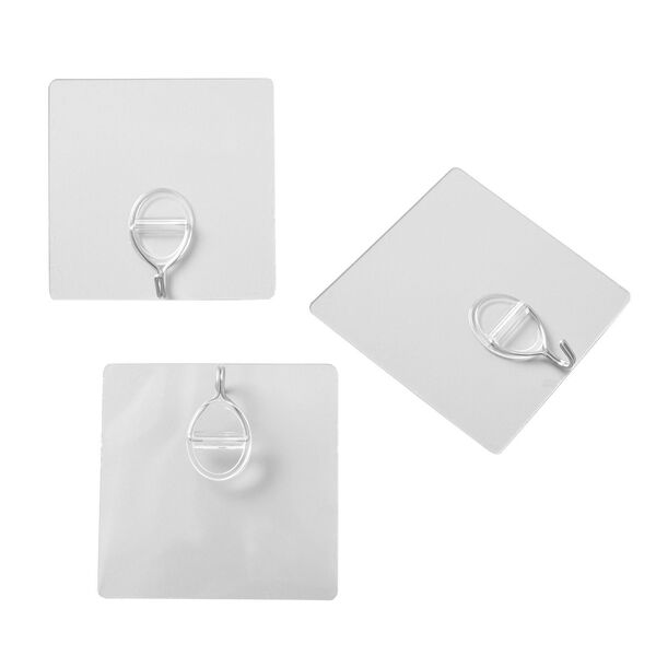 12er-Set abnehmbare, transparente und abwaschbare Haken, 3-8kg image number 2