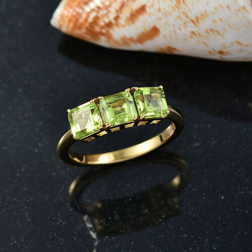 D'Joy Peridot Ring 925 Silber vergoldet (Größe 18.00) ca. 1,93 ct image number 1
