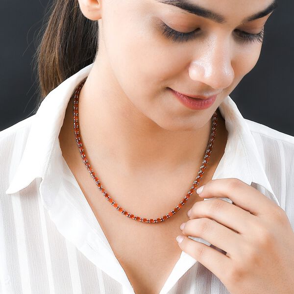 Mexikanische Kirsch-Feueropal-Halskette, 45 cm - 13,43 ct. image number 2