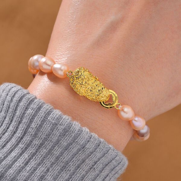 7-8mm mehrfarbiges S&uuml;&szlig;wasserperlen-Armband image number 1