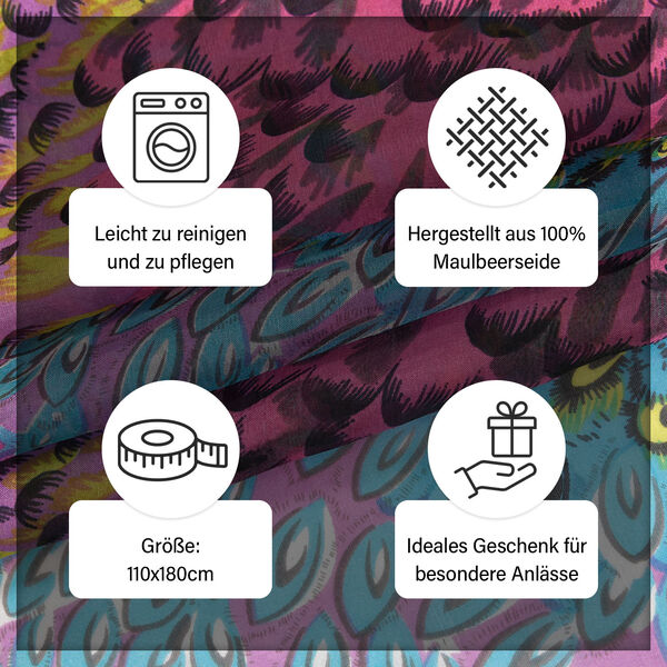 LA MAREY - 
Chiffonschal aus 100% Maulbeerseide in Multicolor image number 5