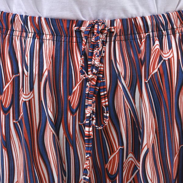 TAMSY - bedruckte Haremshose, Wellenmuster, rot/blau, One Size image number 4