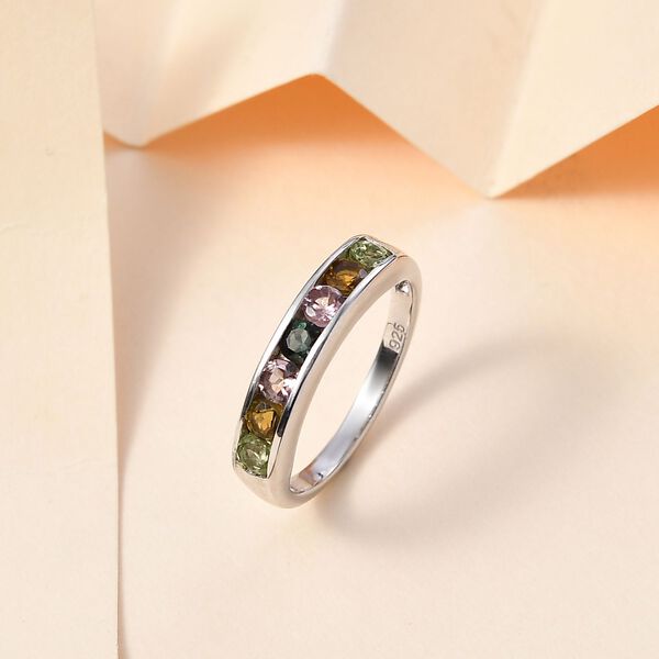 Mehrfarbig Turmalin Ring, 925 Silber platiniert  ca. 0,83 ct image number 2