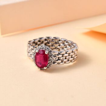 Afrikanischer Rubin und Zirkon Ring - 2,27 ct.