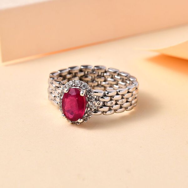 Afrikanischer Rubin und Zirkon Ring - 2,27 ct. image number 2