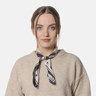 LA MAREY - 100% nat&uuml;rlicher Maulbeerseiden Foulard, Tupfen Muster, Beige und Schwarz