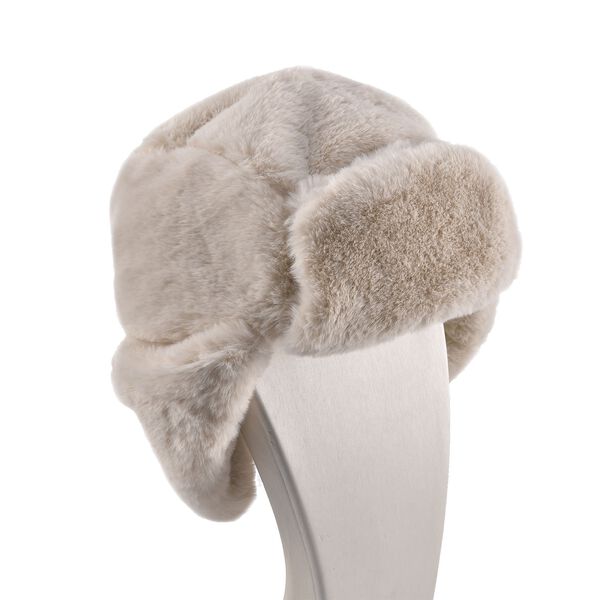 Kunstpelz Trapperm&uuml;tze mit Ohrenklappen, Beige image number 4