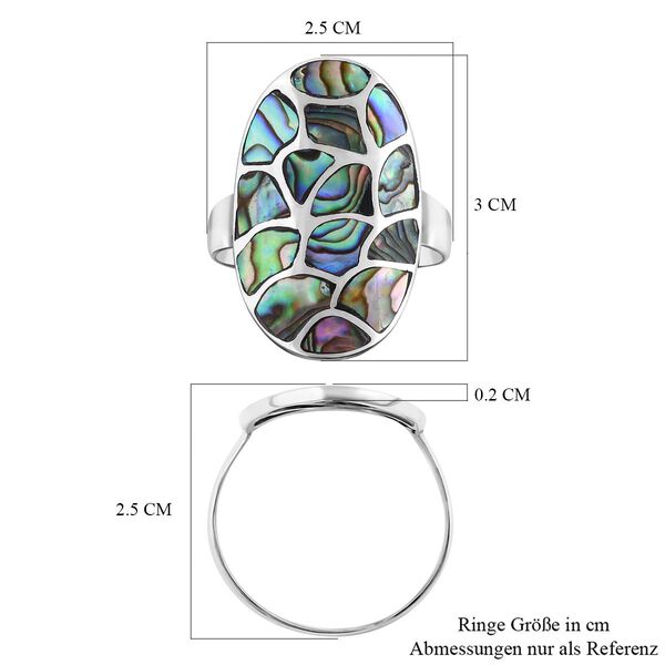 Royal Bali - Abalone Muschel Ringe 925 Silber (Gr&ouml;&szlig;e 16.00) ca. 1.04 ct image number 5