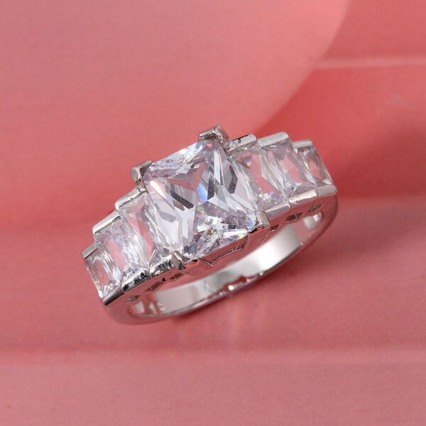 Lustro Stella Weißer Zirkonia Ring 925 Silber rhodiniert (Größe 18.00) image number 1