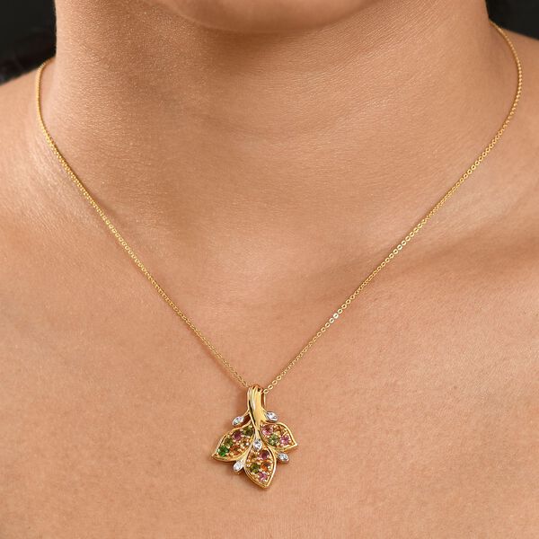 Multi-Turmalin und Zirkon Anhänger mit 50cm Kette - 1,14 ct. image number 3