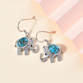 AAA blaue Mojave T&uuml;rkis und schwarze Spinell-Ohrringe - 5,73 ct.