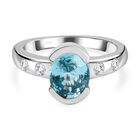 Blauer und Weißer Zirkon Ring 925 Silber platiniert  ca. 3,14 ct image number 0