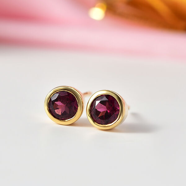 Natürliche Rhodolith Granat Ohrringe - 1,23 ct. image number 2