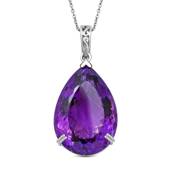 AAA Lusaka Amethyst-Anh&auml;nger mit Kette, 60 cm - 90 ct.
