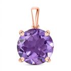 D joy AA Rose De France Amethyst, Weißer Zirkon Anhänger 925 Silber 750 rosévergoldet ca. 5.92 ct