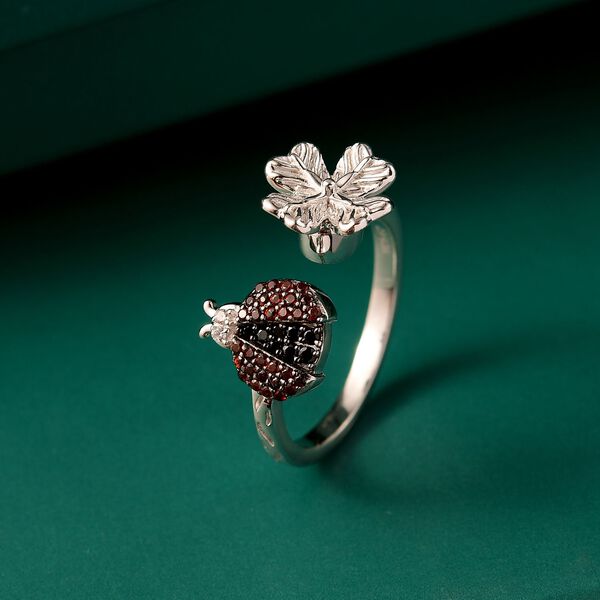 GP Trionfo Kollektion - Mosambik Granat, schwarzer Spinell, Zirkon und Kanchanaburi blauer Saphir Ring - 0,41 ct. image number 2