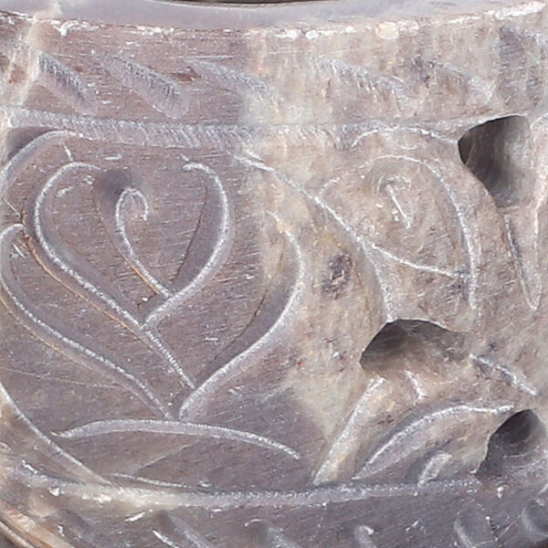 NAKKASHI handgeschnitzter Speckstein Eierbecher, Blattmuster, 2 teilig image number 7