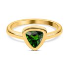 Natürlicher Chromdiopsid Ring, 925 Silber Gelbgold Vermeil (Größe 20.00) ca. 0.69 ct