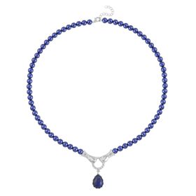 Lapislazuli, Blauer Muschelkernperle Halskette ca. 60 cm Standard
