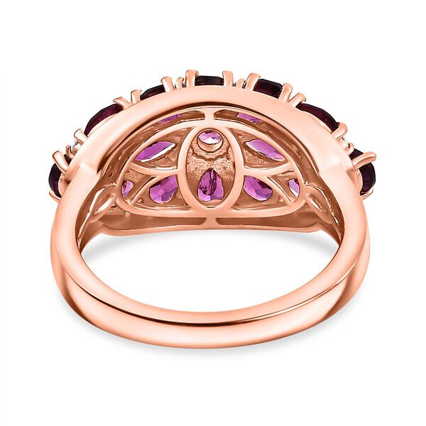 AAA Radiant Ember Granat und Zirkon Ring - 3,94 ct. image number 6