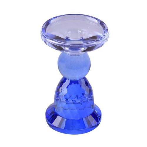 Kerzenhalter aus Glas, Hell- und Dunkelblau image number 0