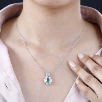 Smaragd und Moissanit Anh&auml;nger, ca. 2,06 ct.